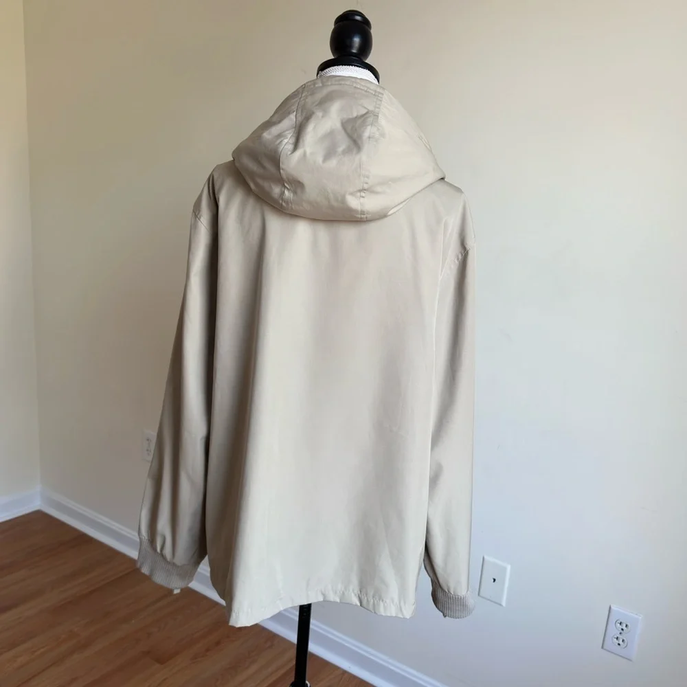 J.Crew Men’s Tan Hooded Jacket Lightweight Casual Zip Up Outdoor Coat Large